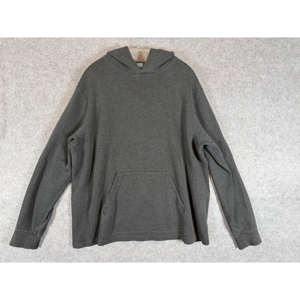 Polo Ralph Lauren Hoodie Mens XL Grey Good Heavyweight Ribbed Vintage Cotton